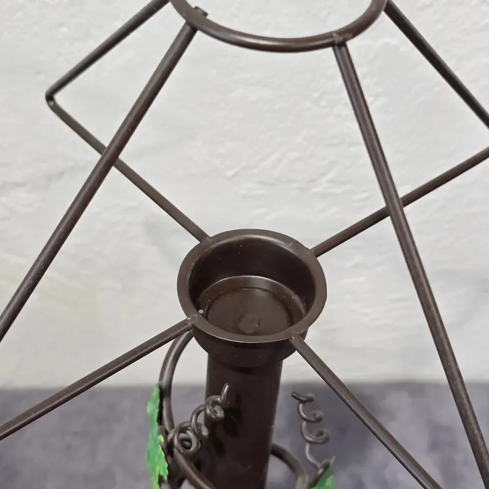 Vintage Bronze Grape Vine Wine Woven Wicker Rustic Style Tealight Candle Holder